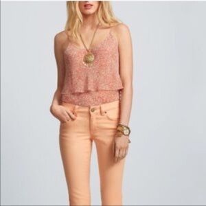 CAbi Paprika Ruffle Tiered Tank